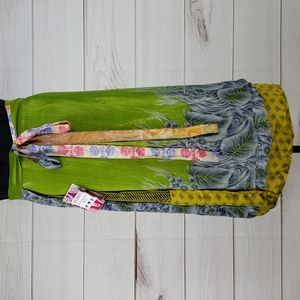 Darn Good Yarn Sari Silk Wrap Skirt Ankle XL/Plus